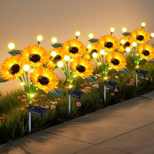 Sunflower Firefly Solar Garden Lights 4-Pack: $29.99 Sunflower Firefly Solar Garden Lights 4-Pack: $29.99
