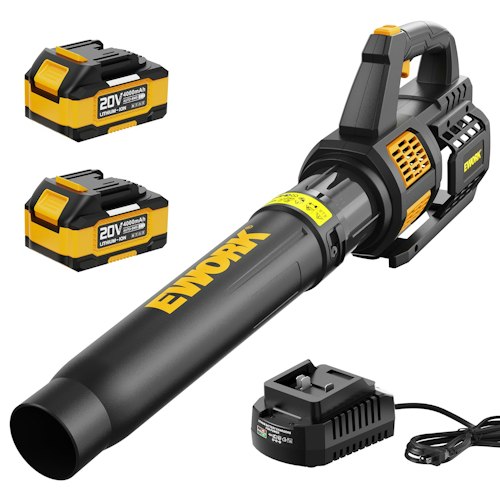 EWORK 20V 550CFM Cordless Leaf Blower w/ 2 Batteries & Fast Charger for $40 + free shipping