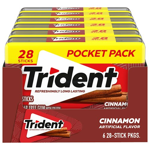 Trident Cinnamon Sugar Free Chewing Gum 6-Pack for $19 + free shipping w/ Prime