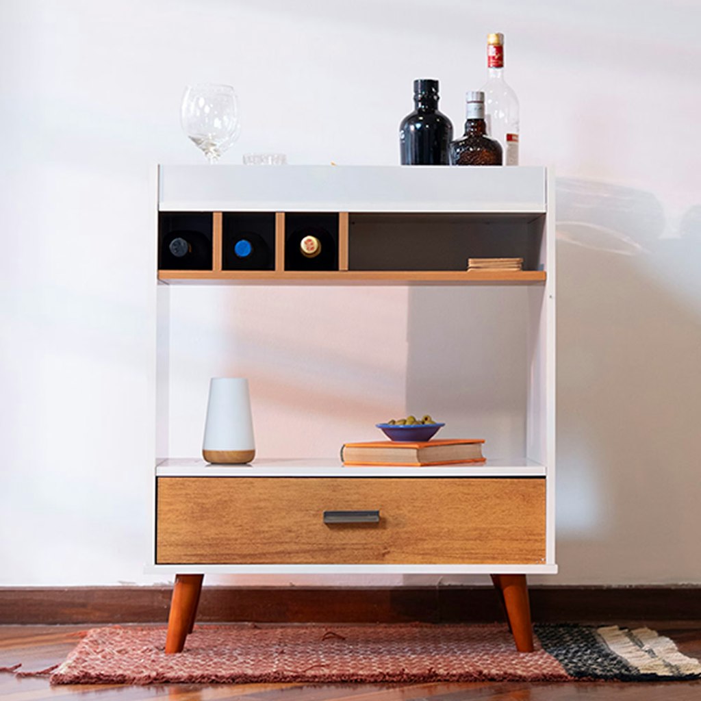 Ember Interiors Modern Bar Cabinet w/ Wine Rack: $51