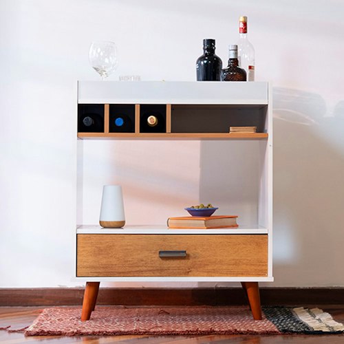 Ember Interiors Modern Bar Cabinet w/ Wine Rack for $51 + free shipping