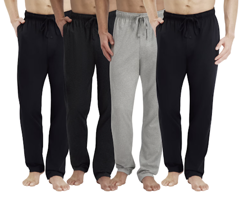 Hanes Men's Knit Sleep Pants 4-Pack (L only) for $19 + free shipping w/ $35