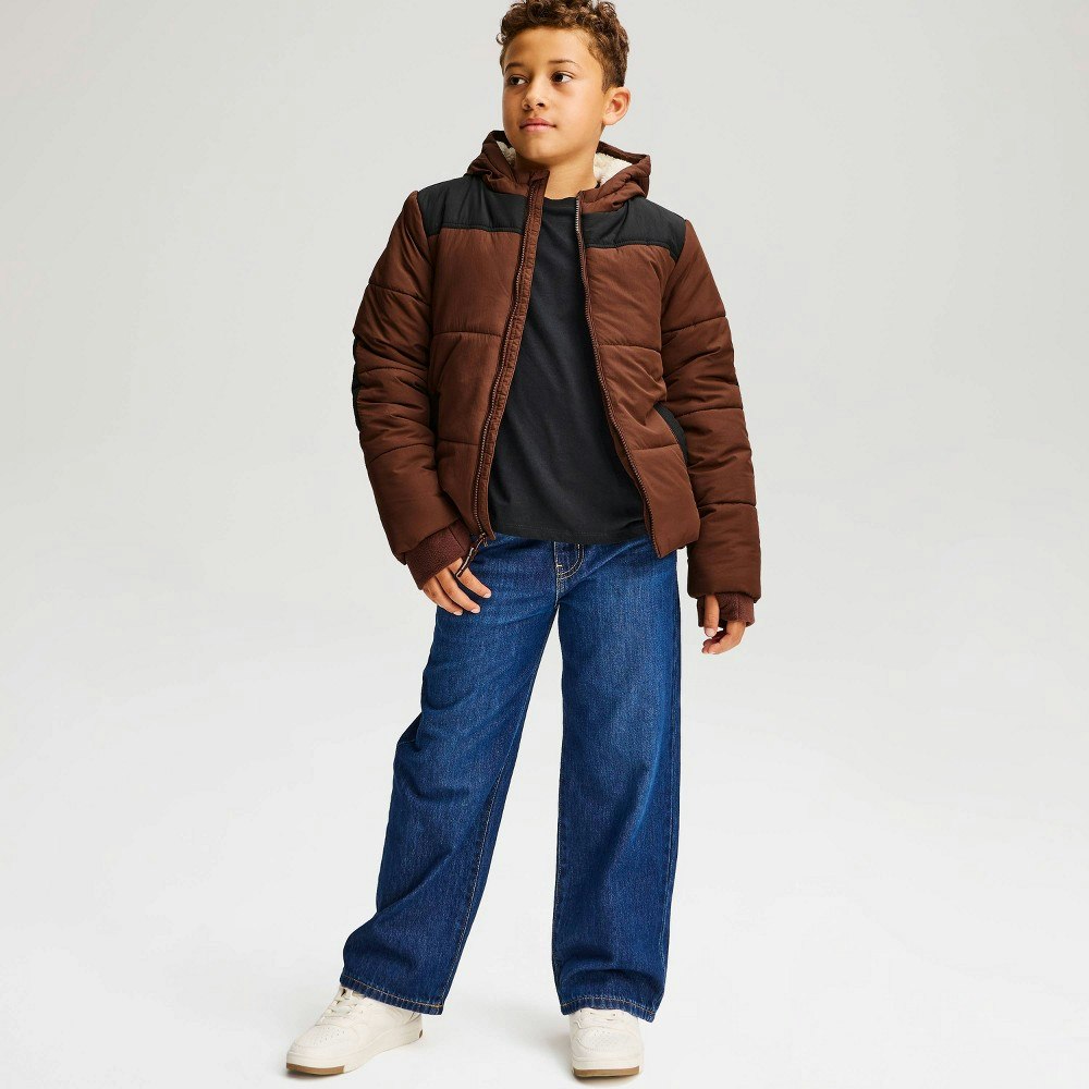 Cat & Jack Boys' Colorblock Hooded Puffer Jacket: $40 Cat & Jack Boys' Colorblock Hooded Puffer Jacket: $40