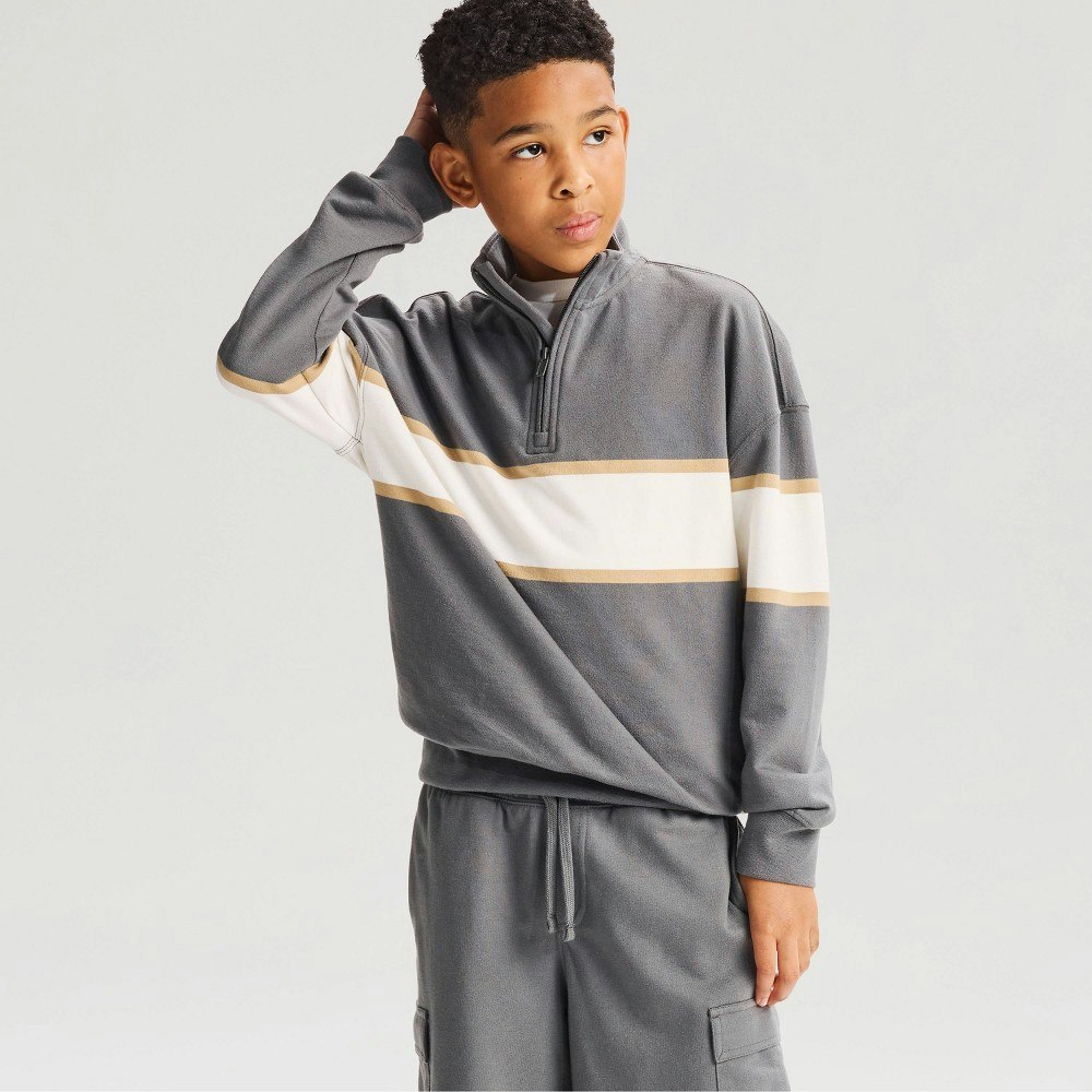 Cat & Jack Boys' Colorblock French Terry Quarter Zip Pullover Sweatshirt: $20 Cat & Jack Boys' Colorblock French Terry Quarter Zip Pullover Sweatshirt: $20