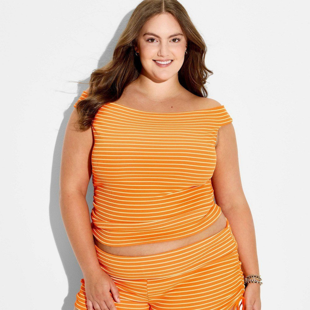 Women's Wild Fable Off-the-Shoulder Striped Top: $15 Women's Wild Fable Off-the-Shoulder Striped Top: $15