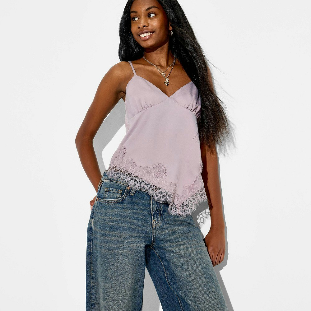 Wild Fable Women's Triangle Asymmetrical Lace Cami: $20 Wild Fable Women's Triangle Asymmetrical Lace Cami: $20