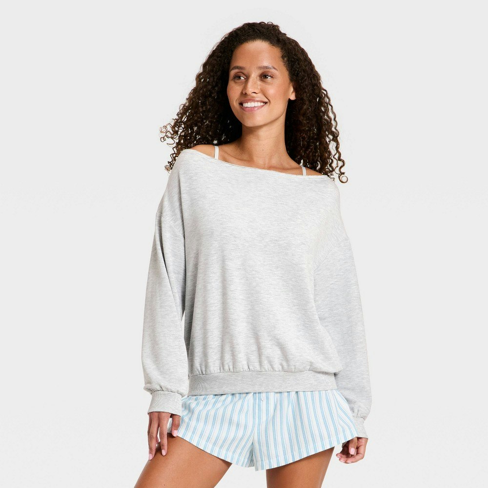 Wild Fable Women's Off-the-Shoulder Fleece Crewneck Sweatshirt: $25 Wild Fable Women's Off-the-Shoulder Fleece Crewneck Sweatshirt: $25