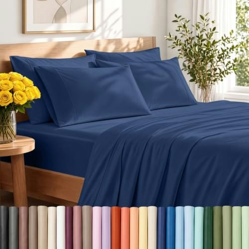 Bare Home 1800 Ultra-Soft California King Sheet Set with 4 Pillowcases: $32.50