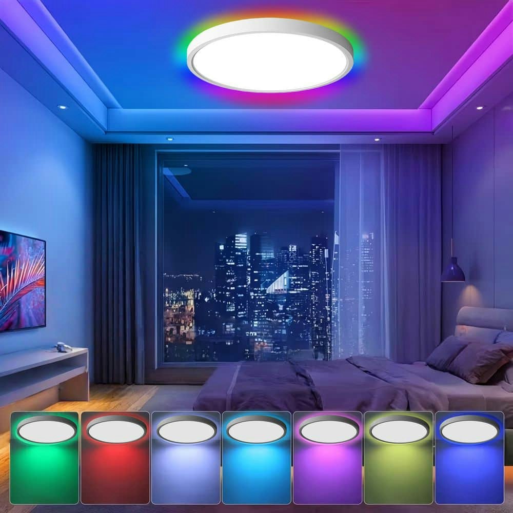 12-Inch RGB LED Flush Mount Ceiling Light 2-Pack: $47.85