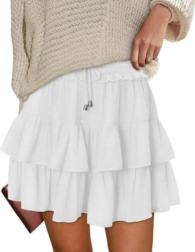 Onlypuff Women's Flowy Ruffle Skort: $27.98 Onlypuff Women's Flowy Ruffle Skort: $27.98