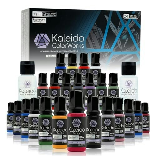 Gaahleri Kaleido Water-Based Acrylic Airbrush Paint 24-Color Mecha Set: $67.98 Gaahleri Kaleido Water-Based Acrylic Airbrush Paint 24-Color Mecha Set: $67.98