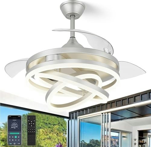 Fidgra 42-Inch Retractable Chandelier Ceiling Fan with Light: $152.99 Fidgra 42-Inch Retractable Chandelier Ceiling Fan with Light: $152.99