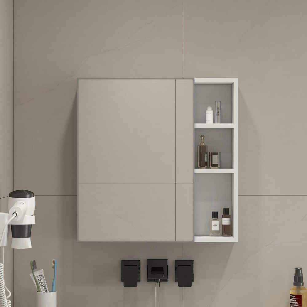 21.7" x 22" Rectangular Medicine Cabinet with Mirror and Open Shelves: $185.59 21.7" x 22" Rectangular Medicine Cabinet with Mirror and Open Shelves: $185.59