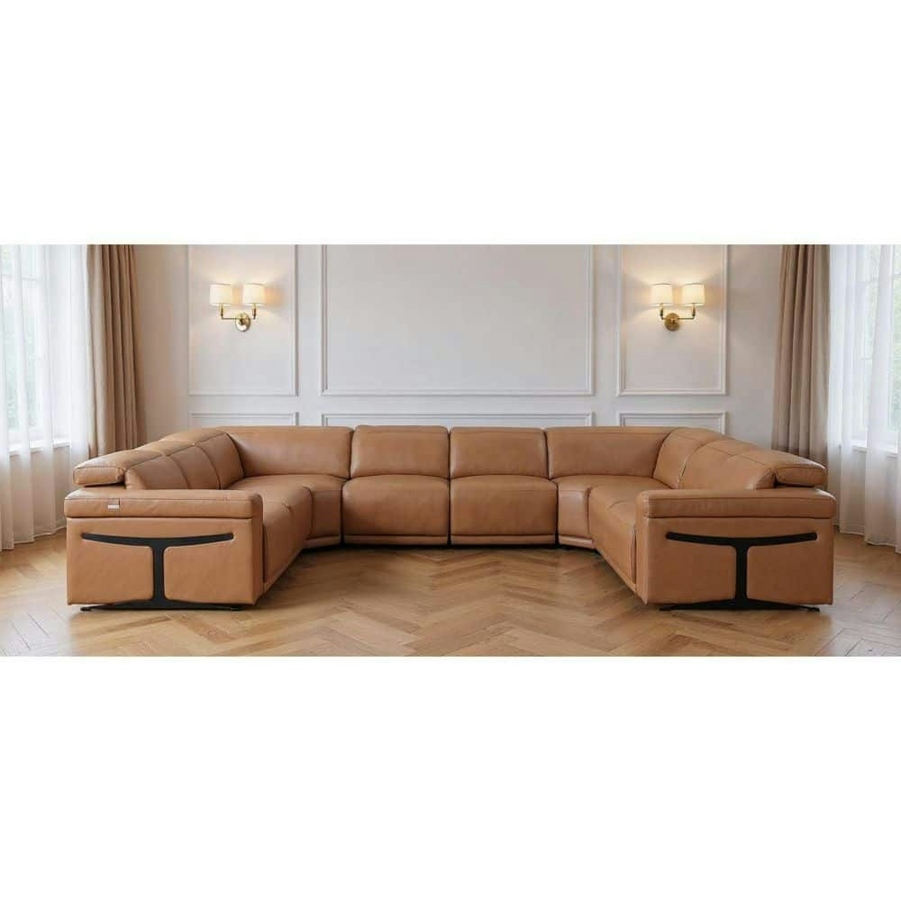 146-inch 8-Piece Leather U-Shaped Sectional Sofa: $14,619.99 146-inch 8-Piece Leather U-Shaped Sectional Sofa: $14,619.99