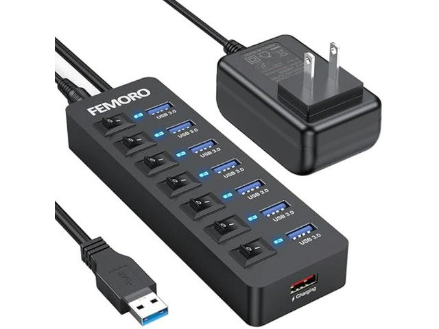 Powered USB 3.0 8-Port Hub: $41.56