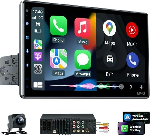PLZ 10.1-inch Single DIN Wireless Apple CarPlay and Android Auto Car Radio: $161.48 PLZ 10.1-inch Single DIN Wireless Apple CarPlay and Android Auto Car Radio: $161.48