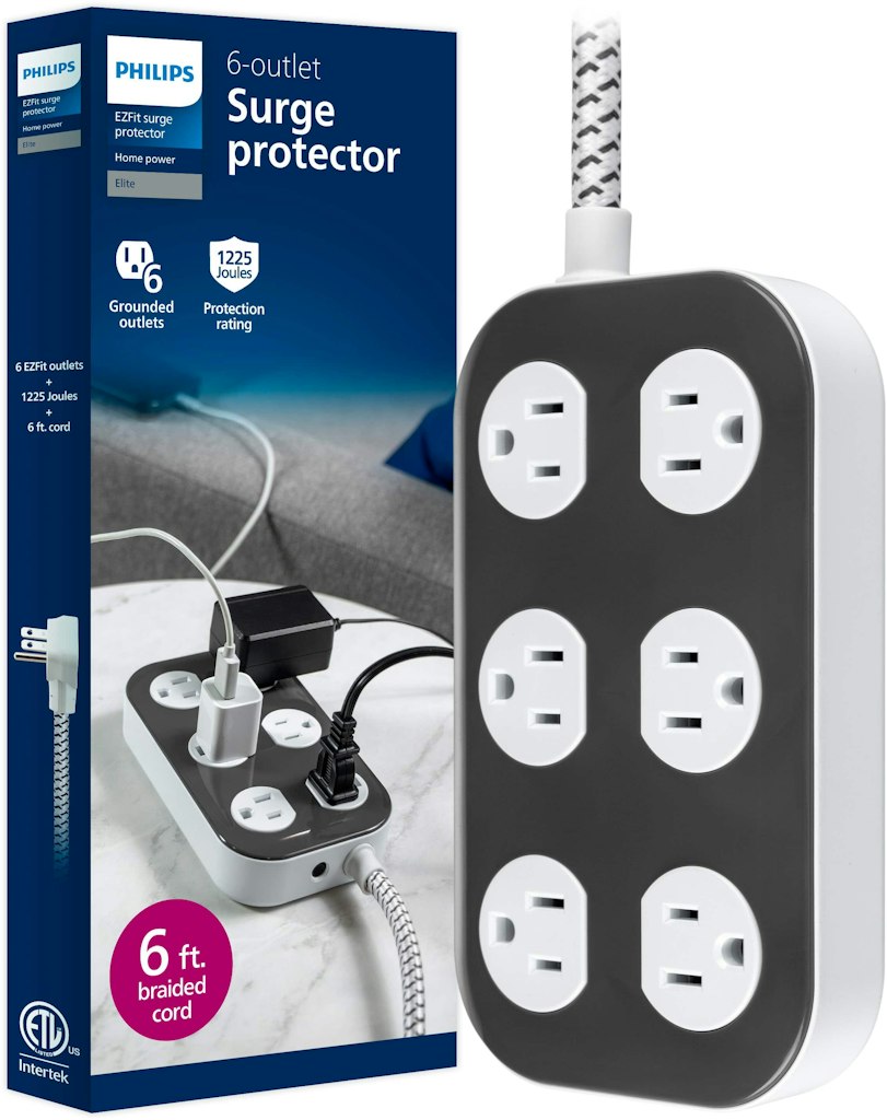 Philips 6-Outlet 1,225-Joule Surge Protector Power Strip: $27.99 Philips 6-Outlet 1,225-Joule Surge Protector Power Strip: $27.99