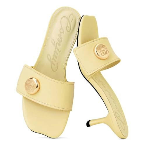 Comjuy Women's Square Open Toe Kitten Heel Sandals: $39.98 Comjuy Women's Square Open Toe Kitten Heel Sandals: $39.98