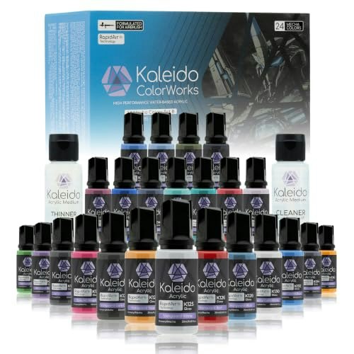 Gaahleri Kaleido 24-Color Mecha Water-Based Airbrush Paint Kit: $67.98 Gaahleri Kaleido 24-Color Mecha Water-Based Airbrush Paint Kit: $67.98