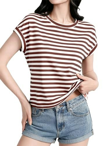 Women's Crewneck Cap Sleeve Crop Top: $9.98 Women's Crewneck Cap Sleeve Crop Top: $9.98