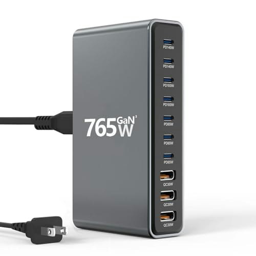 765W 10-Port GaN Desktop Charging Station: $36.54