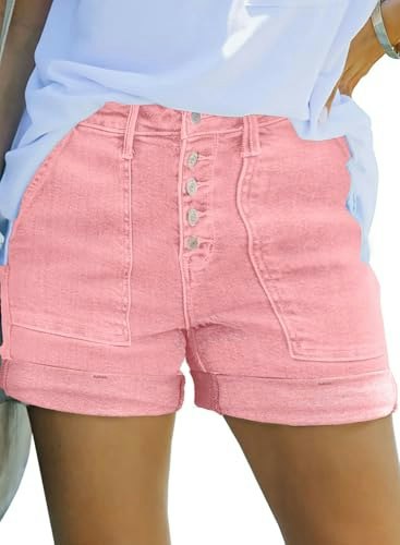 Sidefeel Women's High-Waisted Button Fly Jean Shorts: $21.59 Sidefeel Women's High-Waisted Button Fly Jean Shorts: $21.59