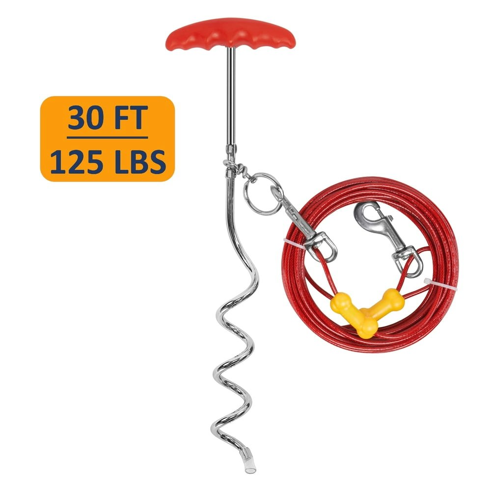Petfamily 30-Foot Dog Stake and Tie-Out Cable: $16.99 Petfamily 30-Foot Dog Stake and Tie-Out Cable: $16.99