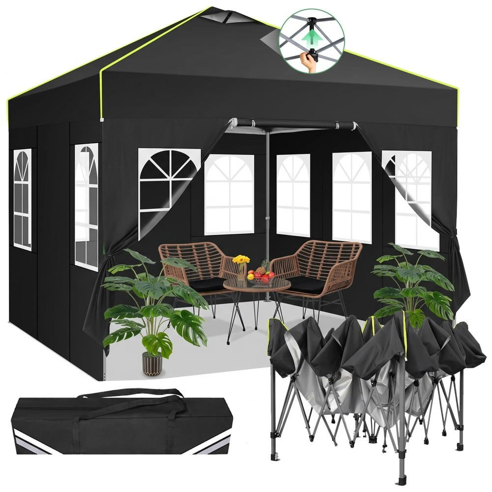 Hoteel 10x10-Foot Waterproof Pop-Up Canopy Tent with Sidewalls: $99.99