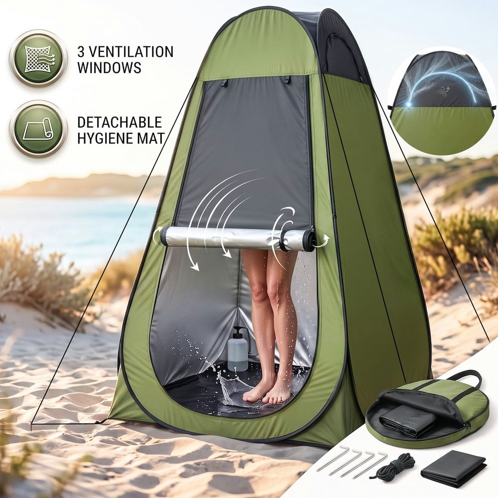 Ezby Portable Pop-Up Privacy Shower Tent: $30.99 Ezby Portable Pop-Up Privacy Shower Tent: $30.99