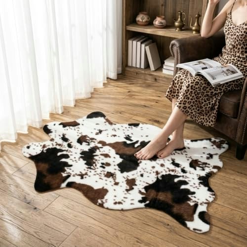 MustMat 2'6\"x3'7\" Cow Print Faux Cowhide Rug: $15.96 MustMat 2'6\"x3'7\" Cow Print Faux Cowhide Rug: $15.96
