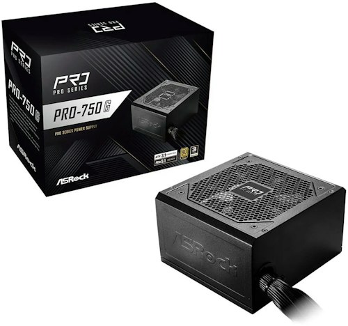 ASRock PRO Series PRO-750G 750 W ATX 3.1 Compatible 80 PLUS Gold Certified Power Supply for $55 + free shipping