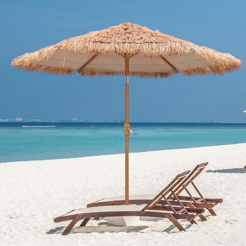 Ainfox 7.5-Foot Thatched Tiki Patio Umbrella for $30 + free shipping w/ $35