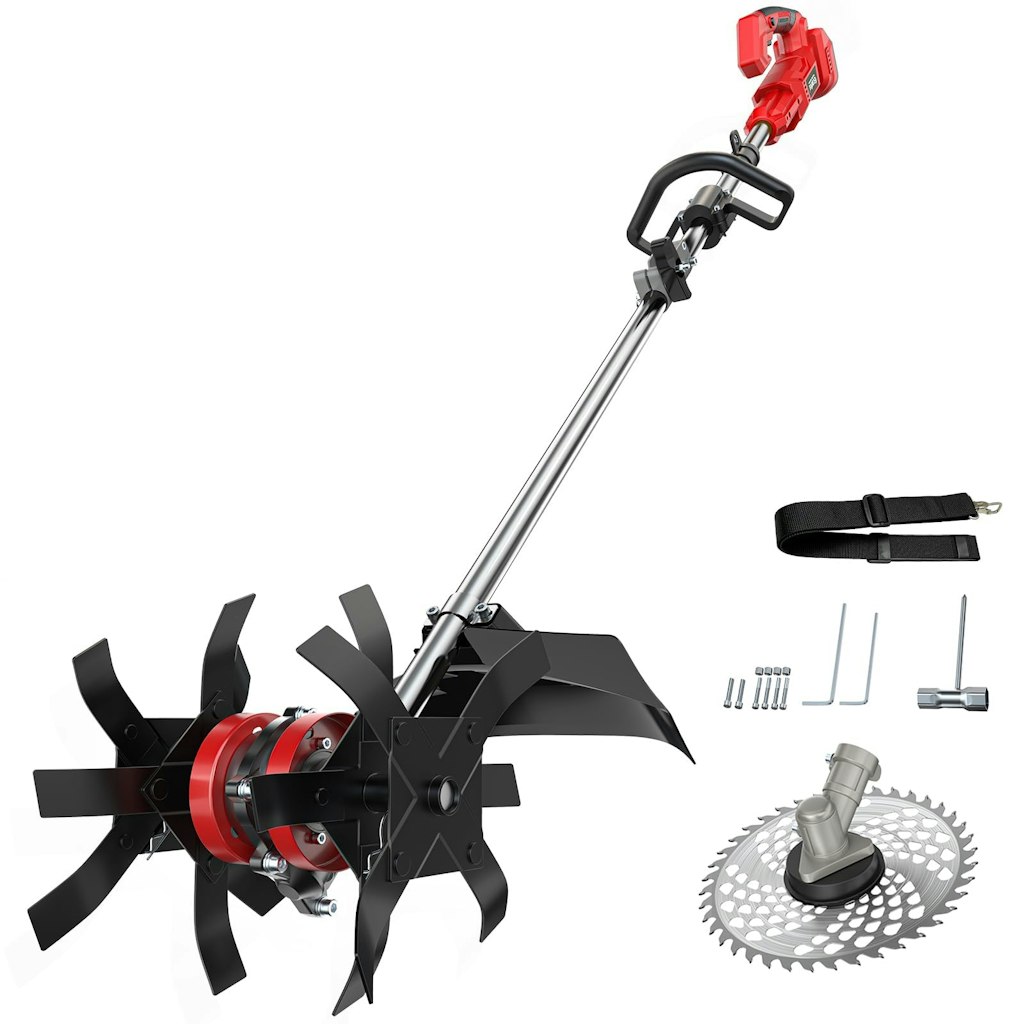 Ecarke Cordless 2-in-1 Tiller Cultivator & Weed Wacker: $70