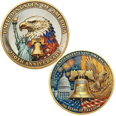 America 250th Anniversary Commemorative Coin for $5 + free shipping w/ Prime