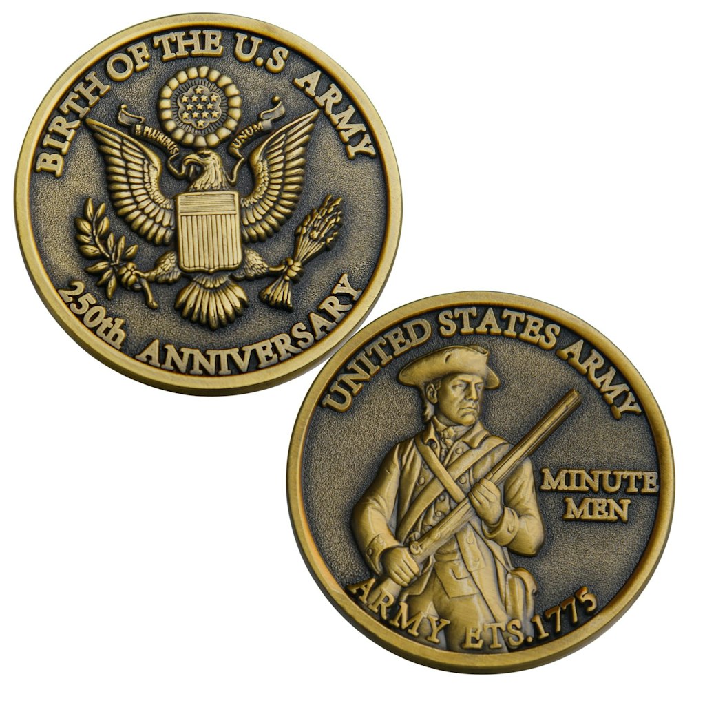 Army 250th Anniversary Gold-Plated 1.57" Challenge Coin: $8.99