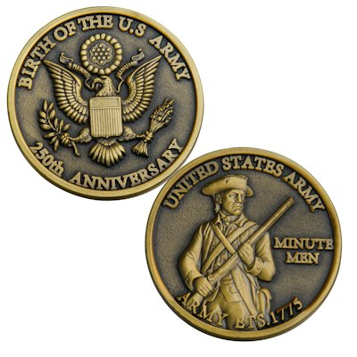 Army 250th Anniversary Gold-Plated 1.57" Challenge Coin for $9 + free shipping w/ Prime