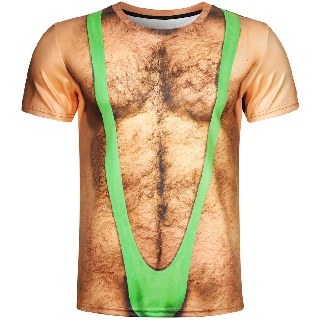 Goodstoworld Unisex 3D Fake Abs Printed Short Sleeve Novelty T-Shirt (Large): $9.99
