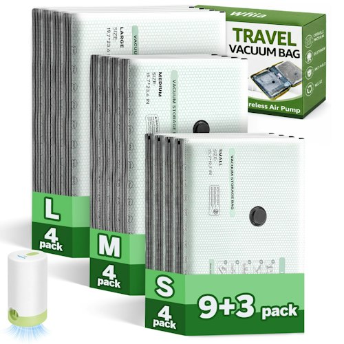 Wfiia 9+3 Pack Vacuum Storage Bags for $10 + free shipping w/ Prime
