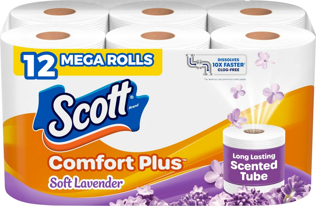 Scott ComfortPlus Scented Tube Toilet Paper Mega Roll 12-Pack: $5.40 via Sub. & Save