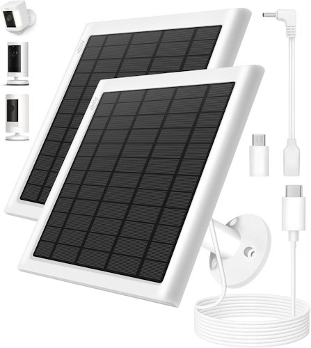 Puuqii 8W Solar Panel 2-Pack for Ring Cameras for $27 + free shipping