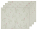 Holiday Holly 100% Cotton Jacquard 4-Piece Placemat Set for $2 + free shipping w/ $35