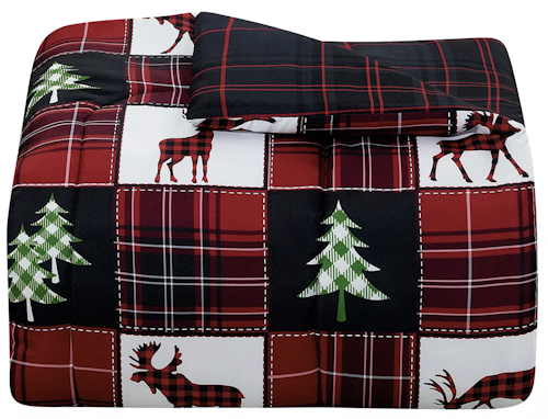 Macy's Deer Check Reversible Microfiber 3-Piece Comforter Set for $25 + free shipping w/ $39