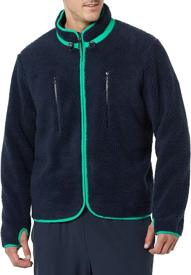 Amazon Essentials Men's Teddy Fleece Full-Zip Mock Neck Jacket: $8.05