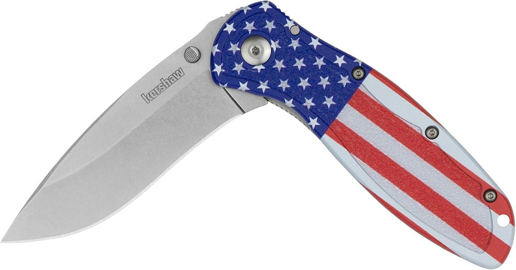 Kershaw Blur USA Flag Folding Pocket Knife: $39