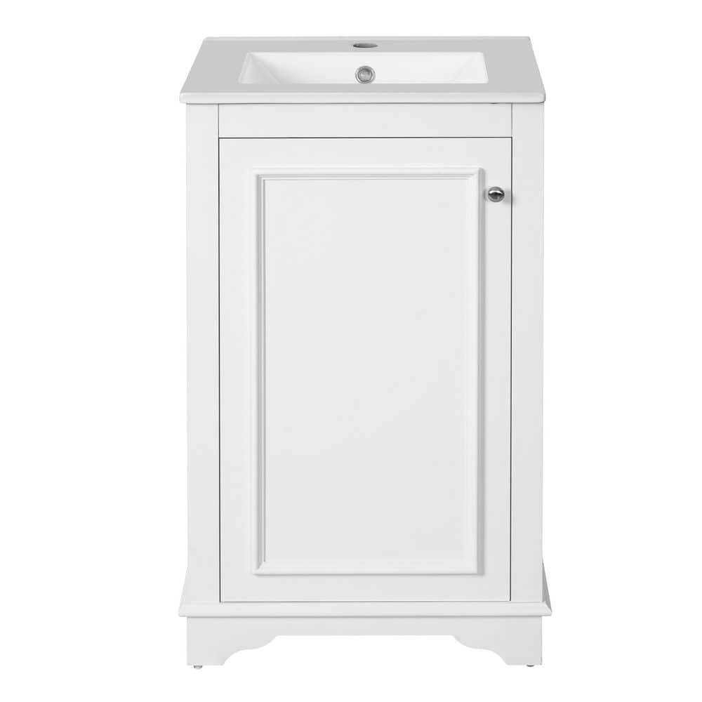 20-Inch Freestanding White Bath Vanity with Ceramic Top: $331.12 20-Inch Freestanding White Bath Vanity with Ceramic Top: $331.12