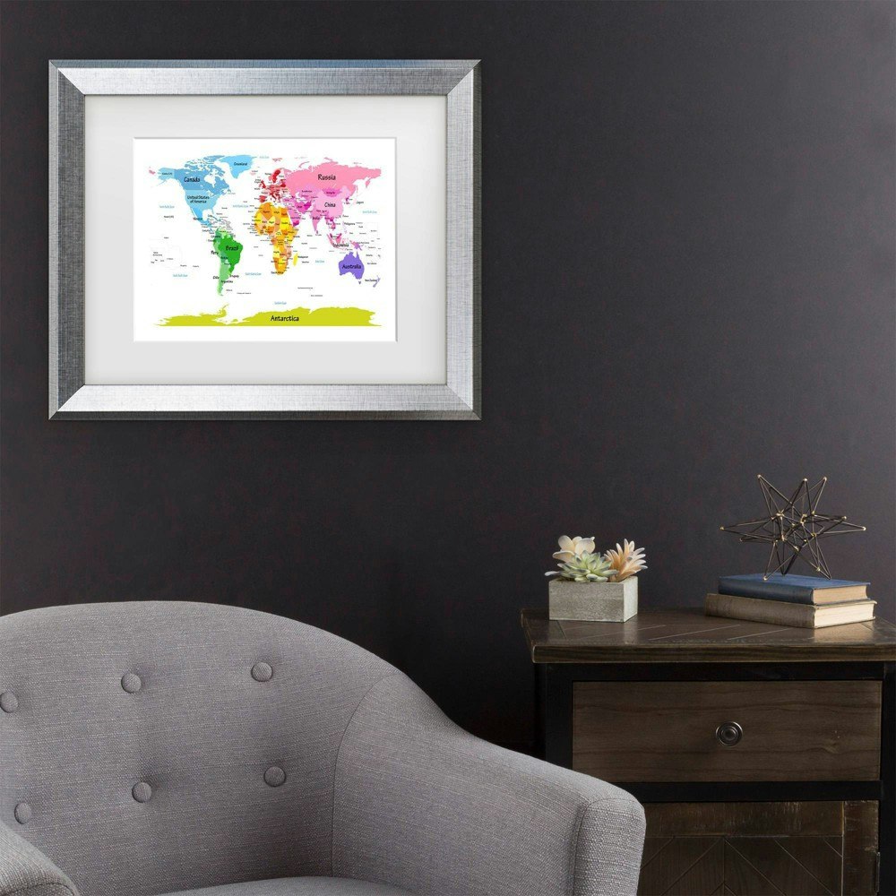 Michael Tompsett World Map for Kids' 11"x14" Matted Framed Art: $33.49 Michael Tompsett World Map for Kids' 11"x14" Matted Framed Art: $33.49