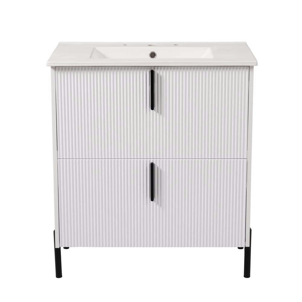 30-Inch Wood Rectangle Vessel Sink Bathroom Vanity: $390.66 30-Inch Wood Rectangle Vessel Sink Bathroom Vanity: $390.66