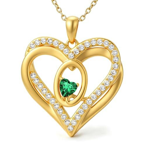 Q Initial Emerald Birthstone Pendant Necklace: $53.54 Q Initial Emerald Birthstone Pendant Necklace: $53.54