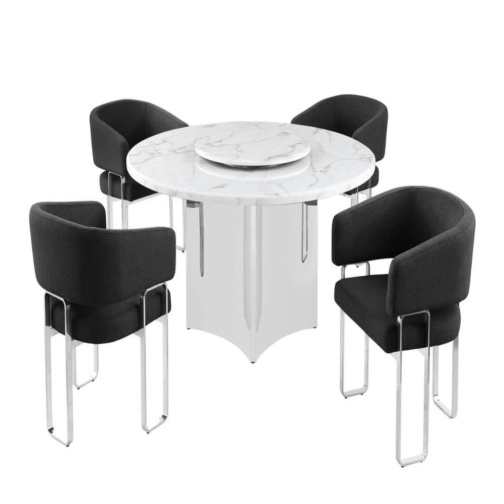 Fabi 5-Piece Marble Round Dining Set: $2,695 Fabi 5-Piece Marble Round Dining Set: $2,695
