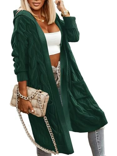 Wiffgo Women's Hooded Cable Knit Cardigan: $23.78 Wiffgo Women's Hooded Cable Knit Cardigan: $23.78